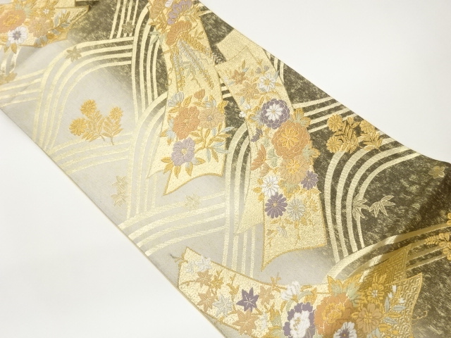 JAPANESE FUKURO OBI / WOVEN FLOWERS